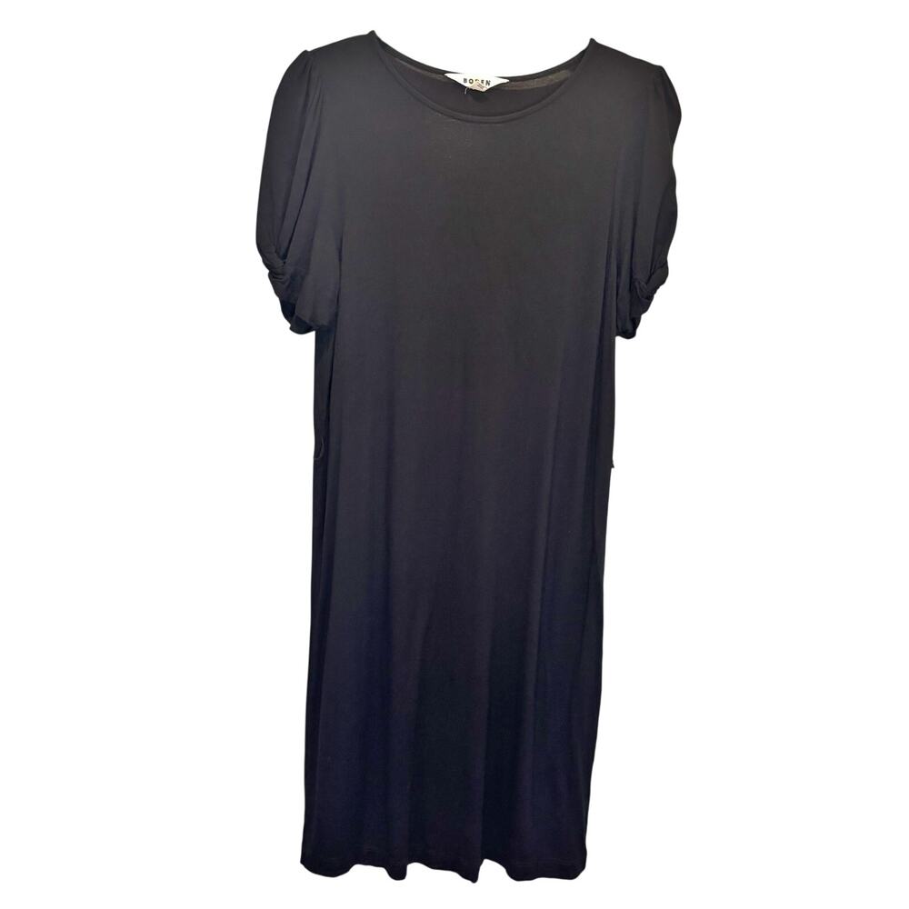 Boden Black Short Sleeve Jersey Knit T-Shirt Dress - size 8 Long